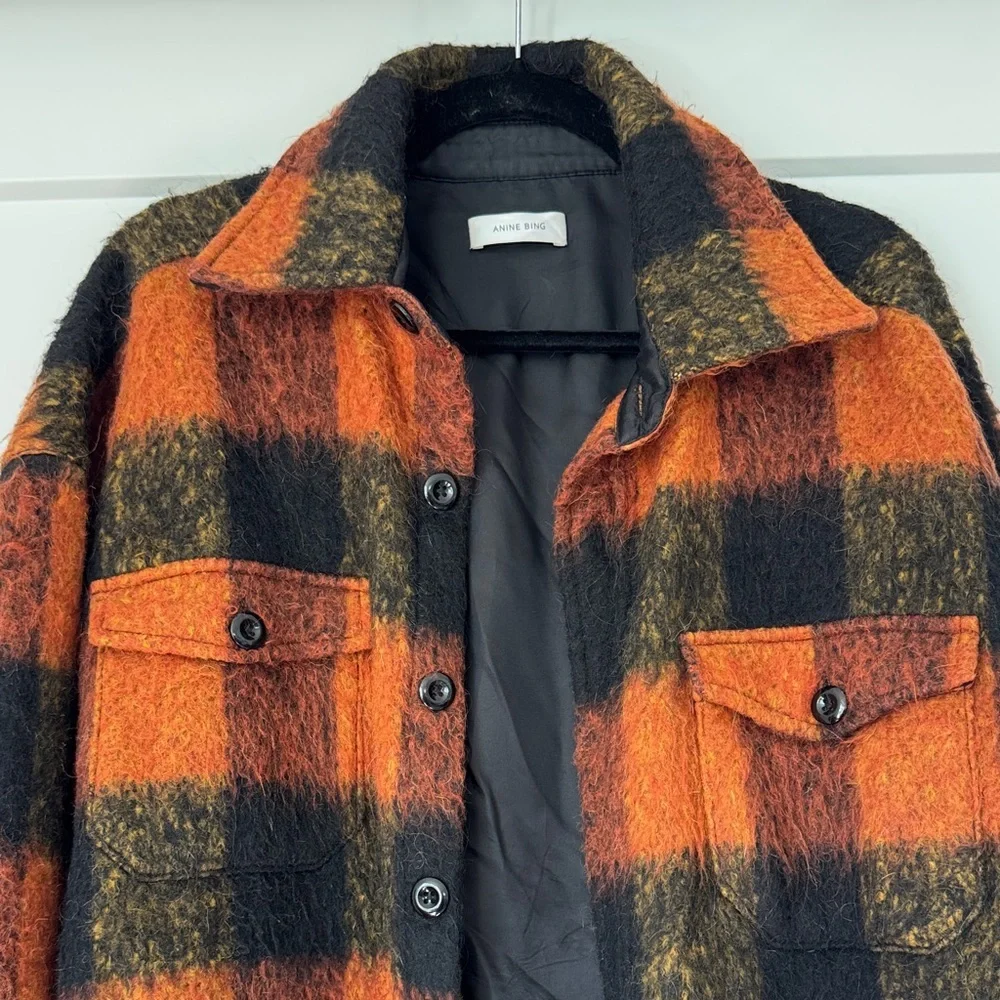 Anine Bing Samone Wool-Blend Trucker Jacket - Picture 5 of 15